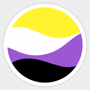 Nonbinary Waves Circle Sticker